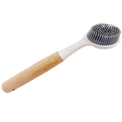 China WELLRICH Sustainable Dish Brush with Built-in Long Handle Scraper, Scrubbing Brush for Pans, Pots, Kitchen Sink Cleaning for sale