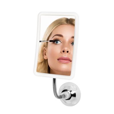 China WELLRICH Wall Mounted Magnifying Lamp Cosmetic Mirror with Suction Cup, 360 Degree Rotation, Rectangular Cosmetic Lamp Mirror for sale