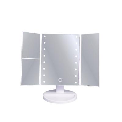 China 3 Times Lit Vanity Makeup Mirror, 1X/2X/3X Magnification, 21 LEDs, 180 Rotation Adjustable for sale