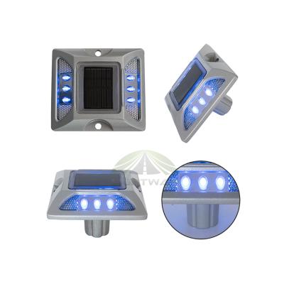 China Aluminum+PC Led Solar Road Stud Light Control Panel IP68 Reflector Aluminum Road Stud Crysopost Solar Road Stud for sale