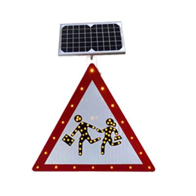 China M& Galvanize D Sheet Square Design Aluminum Led Solar Powered Stop Sign High Brightness Road Signage for sale