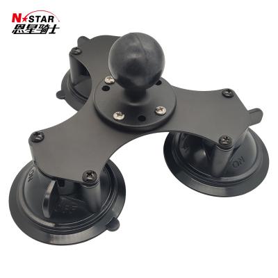 China Mobile Phone Holder Fixed Glass Industry/Browser Holder NSTAR And Automotive Agriculture Tablet Base Ball Head 1.5 Inch Triple Suction Cup for sale