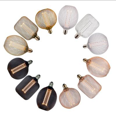 China Luxury Hot Sale Metal Cage Shape Decoration E26 E27 Indoor Base LED Edison Bulbs Led Home Lighting for sale