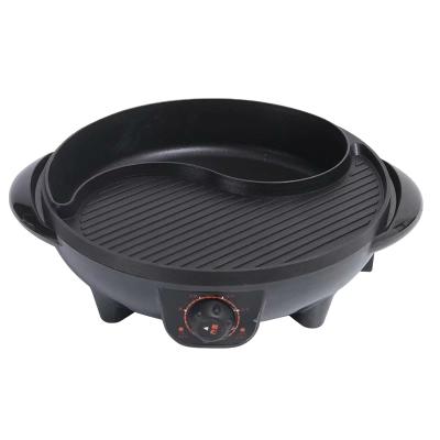 China Easily Assembled Round Multi Function Shaped Electric Hot Pot And Grill BBQ Grill And Hot Pot for sale