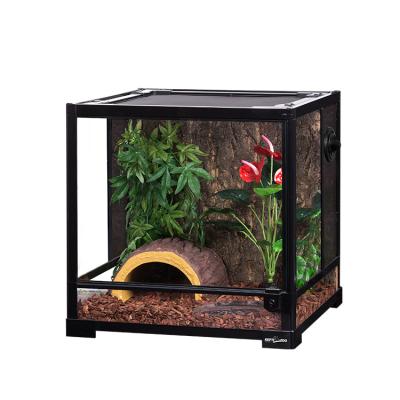 China REPTIZOO RK0105S RK Viable Series 18x18x18 Inches Small Glass Mini Greenhouse Kit Reptile Cage Carriers For REPTILES Support for sale