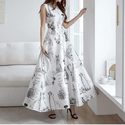 China Anti-static in the 2021 sales new women's fashion women's sleeveless slim dress elegant Korean style floral casual dresses wholesale current for sale