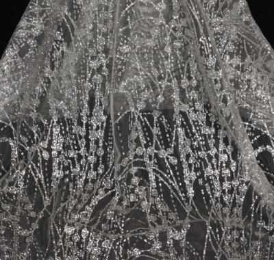 China Hot Selling Shrink-Resistant Amazon Sparkle Mesh Fabric Bride Dress Glittering Tulle Fabric for sale