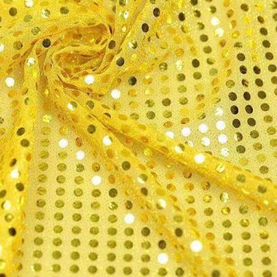 China Custom 6mm Shrink-Resistant Sequin Fabric Wedding Bottom Mesh Gauze Sequin Fabric For Ladies Stage Wear for sale