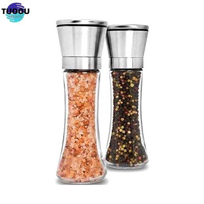 China Kitchen Spice Salt Grinder Brand new Wholesale Manual packaging glass bottle salt pepper grinder Te koop