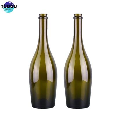 中国 Drinks

 Wine container Hot sale Empty Antique Green Packaging Shaped 750ml Champagne Glass Wine Bottle 販売のため