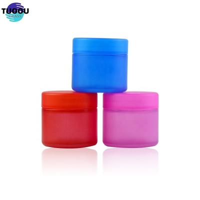 중국 Cosmetic Hot sale color cosmetics with children's protective lid 8oz round cream bottles Customized packaging cans small glass container 판매용