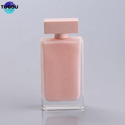 China Recyclable Wholesale hot selling bottle customized rectangular color perfume spray container with pump Te koop