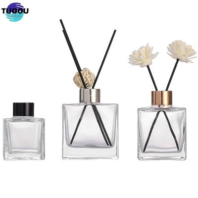 China Cosmetic wholesale Aromatherapy glass bottle Reed Diffuser Bottle 50ml Te koop