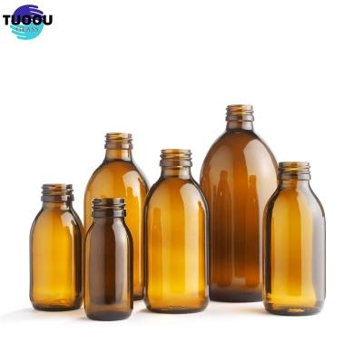 China Essential oil container Wholesale Hot sale Syrup Glass Boston Bottle Te koop