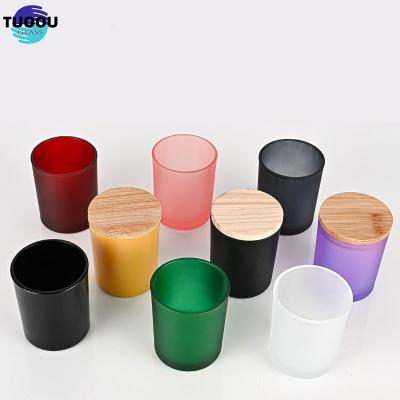 China Home Decoration Wholesale Hot Sale Luxury Glass Multi color Candle Cans Te koop