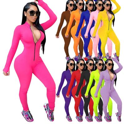 China Nuevo Antibacterial Drop Primavera de una pieza conjunto Equipos ropa deportiva Traje de lujo Manga larga Freno de cremallera Pantalones Overalls en venta