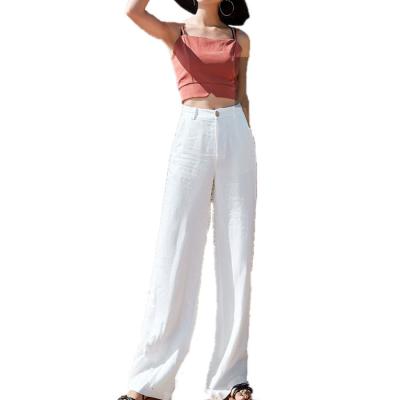 China Anti-statische Casual Straight Pants Frauen Mode Hanf Loose Pants zu verkaufen