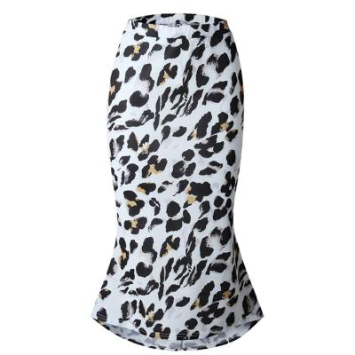 Cina Plus Size Autunno Nuove Donne gonne casual codine di pesce Tromba Donna di sirena gonna con stampa di leopardo in vendita