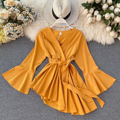 China Late Summer Style Fancy Elegant Women Korean Anti-Shrink Chiffon Tops Blouses for sale