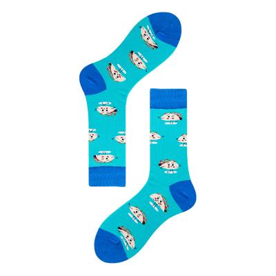 China China Manufacturer Breathable Cartoon Regular Funny Patterned Cotton Socks for sale