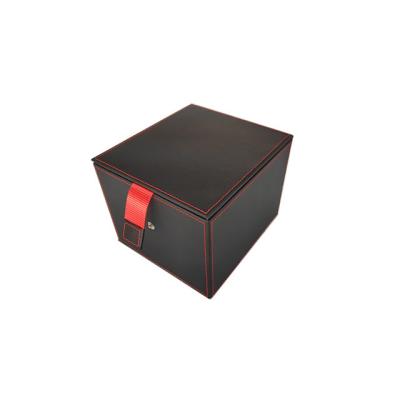 China Handmade Clock Package OEM ODM PU Leather Clock Bell Watch Box Packing Box for sale