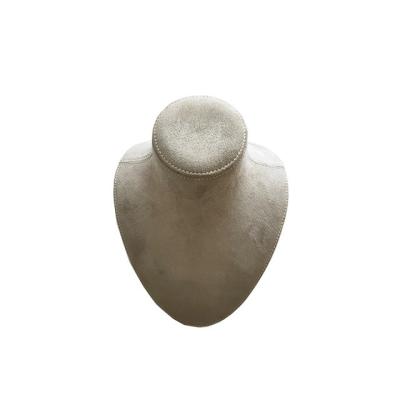 China Jewelry Display Jewelry Busts Necklace Display Gray Lint Wrapped Jewelry Busts For Jewelry Store for sale