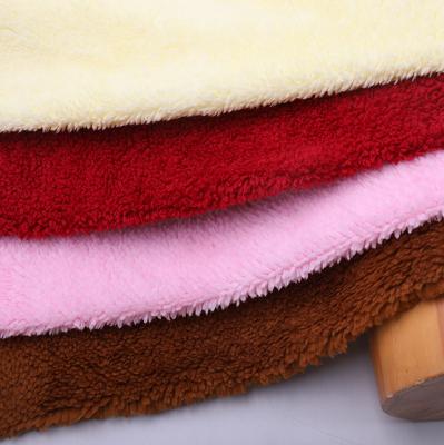 China 100% fabric for blanket, bedding fabric anti-static short plush polyester soft plush velboa fabric for sale