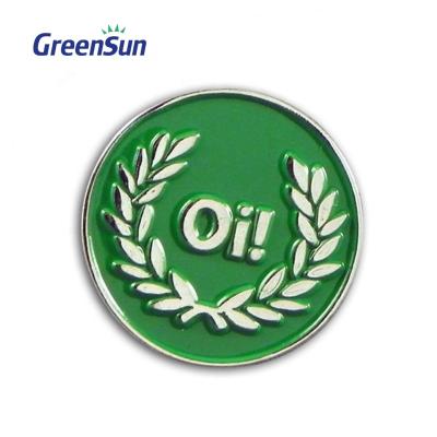 China Wholesale Custom 3D Name Green Oi Tough Skinhead Skins Quality Enamel Lapel Pin Badge 3/4