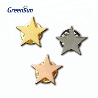 China Custom Manufacturers 3D Star Pentagon 3D Star Shaped Enamel Silver Metal Hard Enamel Pin Badge for sale