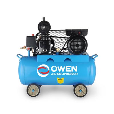 China Owen Eco-Friendly Air Compressor 50L Mini 1Hp Lubricated Cheap Belt Driven 50 Liter Air Compressor Machinery for sale