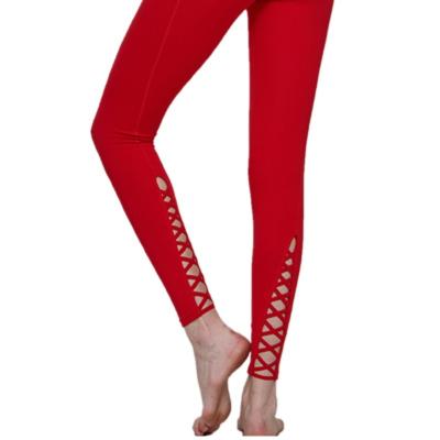 China Breathable Custom Red Tummy Control Leggings Yoga Pants Womens Fitness Sports Gym Leggings for sale