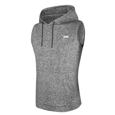 China QUICK DRY Slim Bodybuilding Sleeveless Workout Top Tank T-shirt Men's Running Cloth Style Tops Invest Hooded for sale