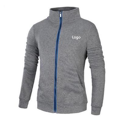 China Custom Knitting Blank Zipper Fleece Jacket Men Breathable Casual Running Gym Sports Full Hoodies Without Hood for sale