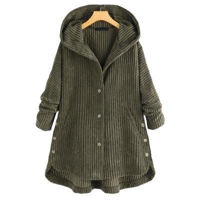 China Wholesale 2022 Winter New Cotton Dress Casual Corduroy Fashion Cotton Hooded Coat Women's Breathable Coat for sale