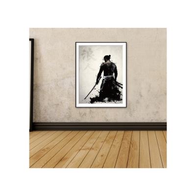 China Eco-friendly Samurai Black And White Decorative Poster Living Room Decor Decorative Painting Paintings For Sale for sale