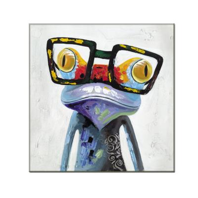 China Abstract Oil Painting Strip Eyes Frog DIY Animal Painting By Numbers Paint By Numbers For Adults for sale