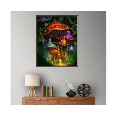 China Eco-friendly Mushroom House Oil Paintings Art Painting By Numbers Adult Handmade Painting Wall Art For Sale Art Paintings for sale