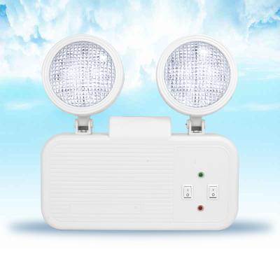 China Eco-friendly White Led Wall Mounted Double Head Double Floodlight High Brightness Portable Rechargeable Emergency Light for sale