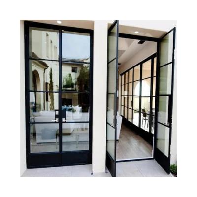 China Modern Unique Grill Design Iron Wrough Steel Door And Window For Villa And Commercial Buildings for sale