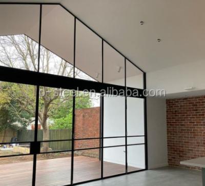 China Grill Design Factory Price Double Clear Tempered Glass Steel Door Window Made In Thermal Break for sale