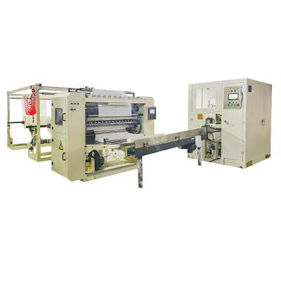 China Line 4 Lines 6 Lanes Facial Tissue Folding Paper Industry 2 Log Saw Cut Package Packing Facial Tissue Machine Full Automatic Line for sale