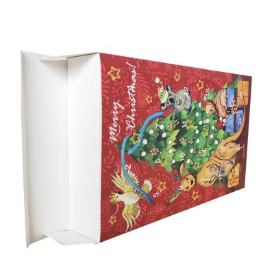 China Recycled Materials 24 DAYS Christmas Advent Calendar Box Packaging With Empty Inserts for sale