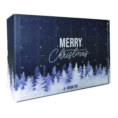 China Recycled Materials Hot Selling 24 Drawers Custom Liquor Advent Calendar Box For Christmas for sale