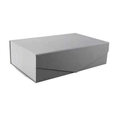 China Gray Cardboard Gift Boxes Magnetic Presentation Disposable Cheap Silver Gift Box for sale