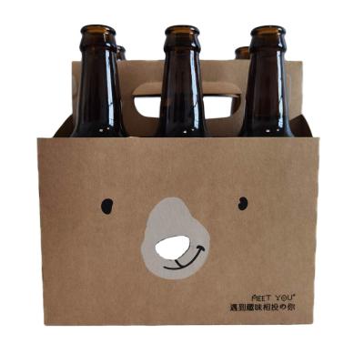 China Wholesale Packaging Box Recyclable 18 Ounce 500ml Beer Bottle Can Carrier For 6 Packs for sale