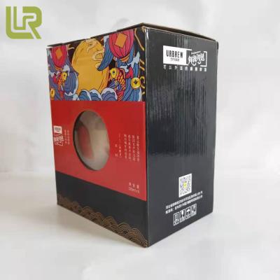 China Factory Price Recycled Materials 3 Ply Window Paper Cardboard Transparent Suitcase Boxes For Jam Packaging for sale