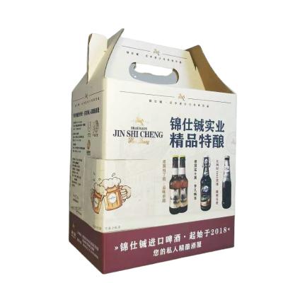 China Recyclable Custom Logo Printed Die Cut Handle 12 Ounce Cardboard Beer Pack Cans for sale