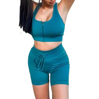 China Breathable Ribbed Seamless Yoga Sets Fitness Women Clothing Yoga Set for sale