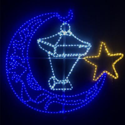 China Large Commercial Use 3D Christmas Moom Led Decoration Led Pattern Lights For Street for sale