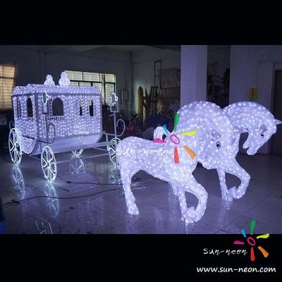 China Led Light String Christmas LED Horse Lighted Carriage Horse Sculpture for sale